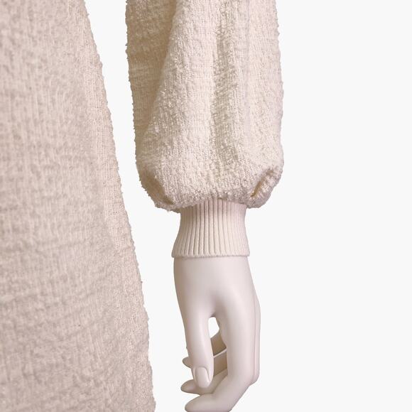 DOLAN Long-Sleeve Jacqueline Belted Midaxi Pencil Dress (Ivory | Size S) - Picture 9 of 12